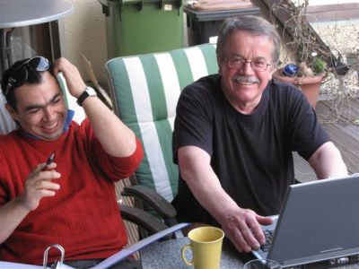 Rainer Schmid und Abi Dal beim Programmentwurf.