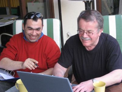Rainer Schmid und Abi Dal beim Programmentwurf.